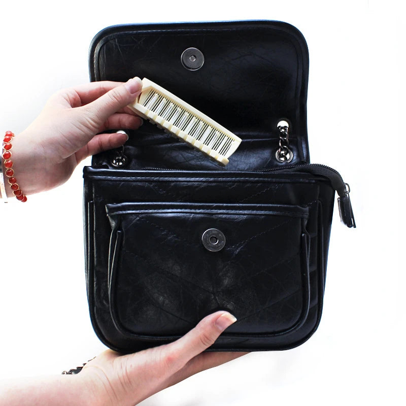 Folding Pocket Beard Comb – Double-Sided Fine & Wide Teeth Beard Pocket Comb PLUSH
