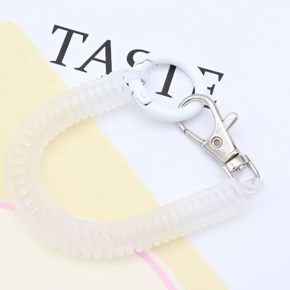 Spiral Spring Coil Key Chain – Metal Lobster Clasp Spring Coil Key Chain PLUSH transparent