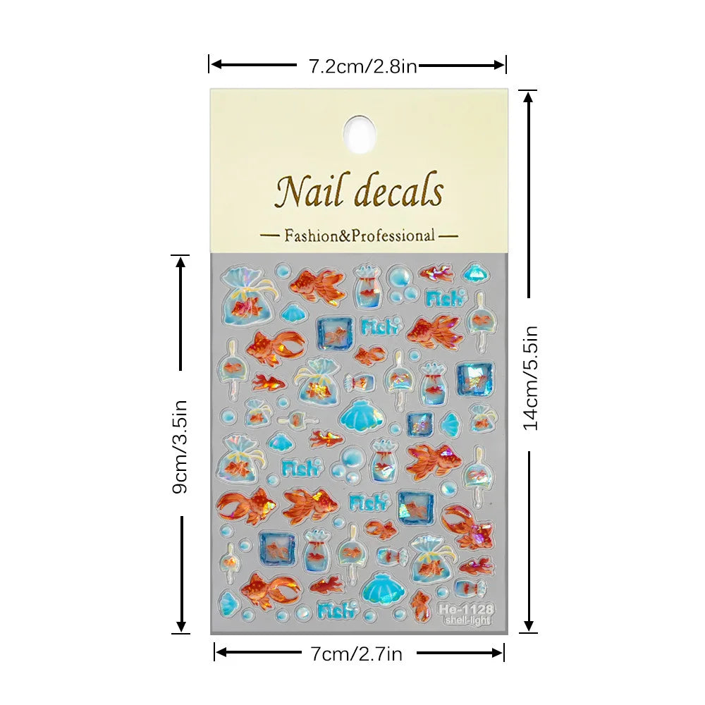 5D Starfish Nail Charm Stickers | Ocean DIY Nail Art Decals Nail Art Stickers PLUSH