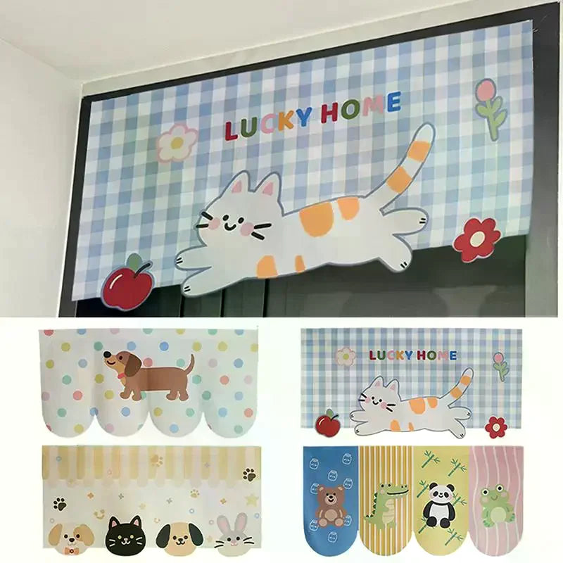 Animal Cartoon Door Curtain – Self-Adhesive, No-Drill Decor Decorative Door Curtain PLUSH