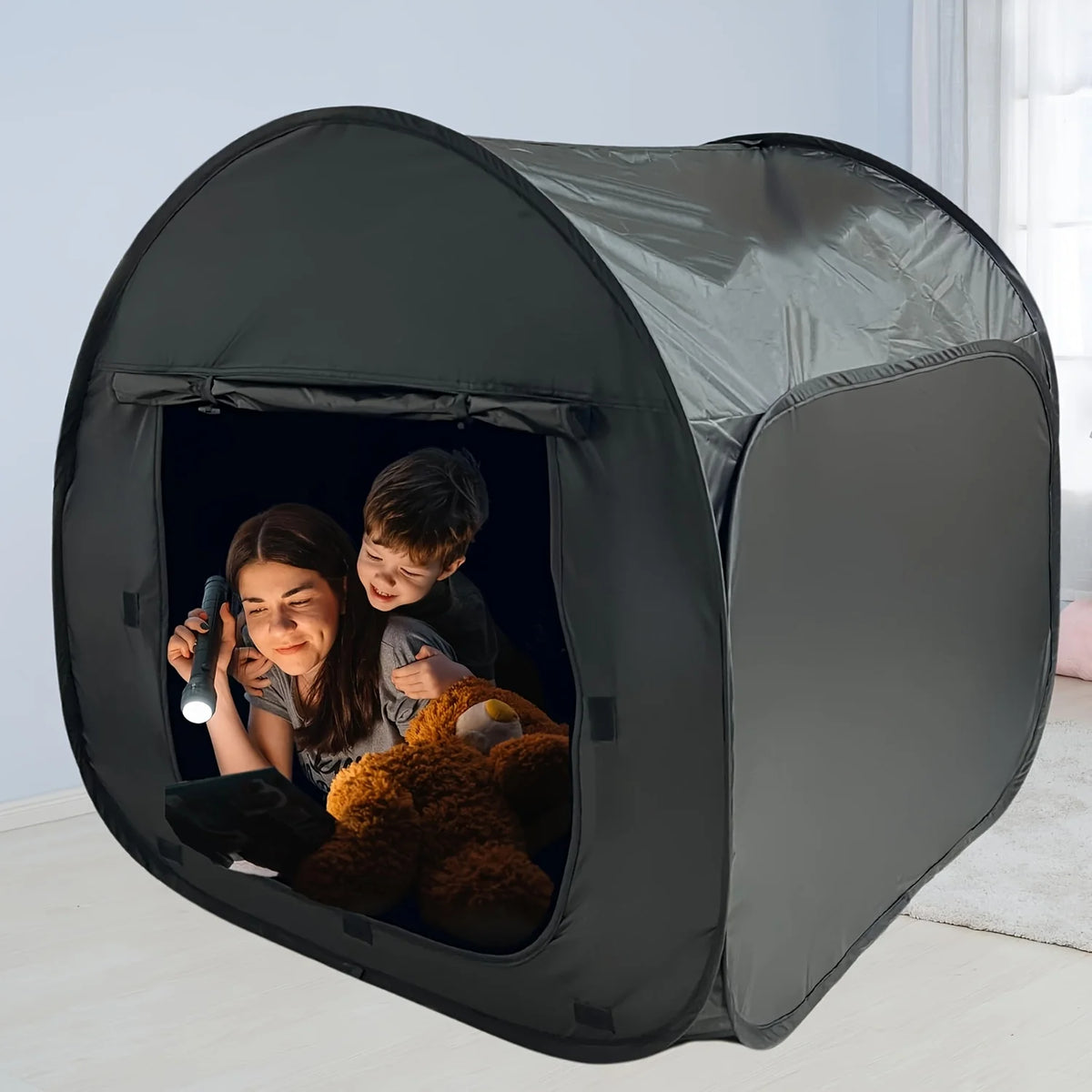 Pop-Up Blackout Sensory Tent for Kids – Calming Hideout Kids Sensory Tent PLUSH