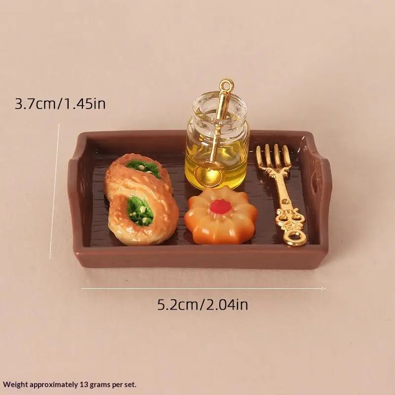 Miniature Fast Food Set 1:12 Scale Dollhouse Resin Props Dollhouse Accessory Set PLUSH A8