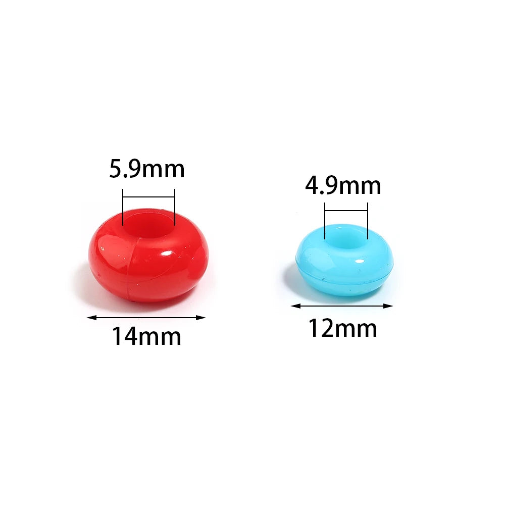 50-100pcs 12/14mm Rondelle Large Hole Acrylic Spacer Beads DIY Acrylic Spacer Beads PLUSH