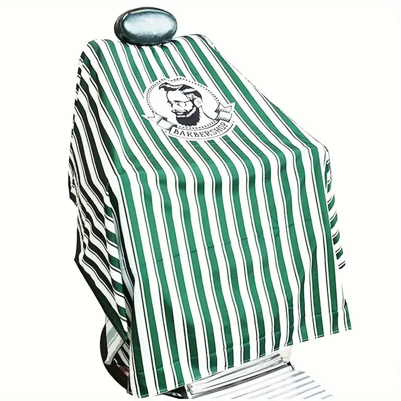 Professional Barber Combo Set – Cape, Scissors, Comb & Brush Barber Tool Set PLUSH w039-green