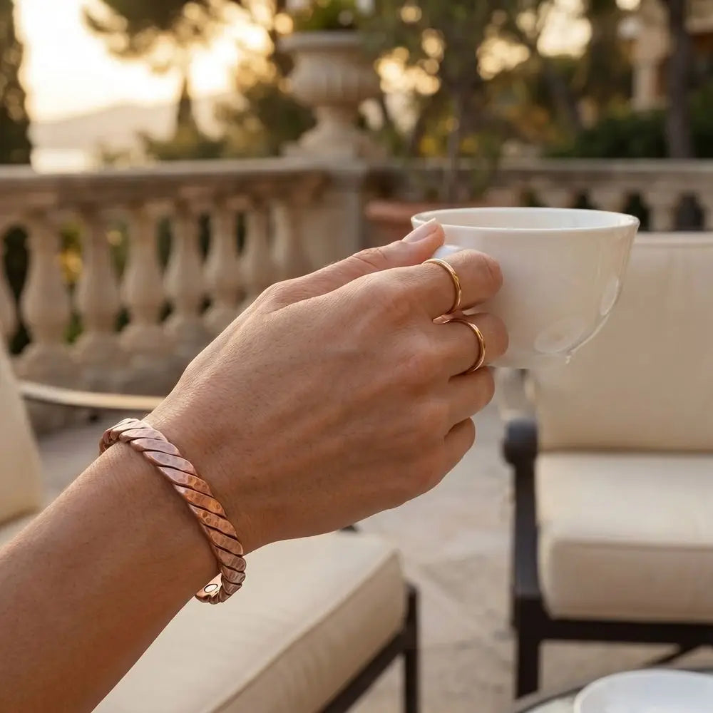 Vintage Twisted Copper Cuff Bracelet – Adjustable Alloy Bangle Cuff Bangle Bracelet PLUSH