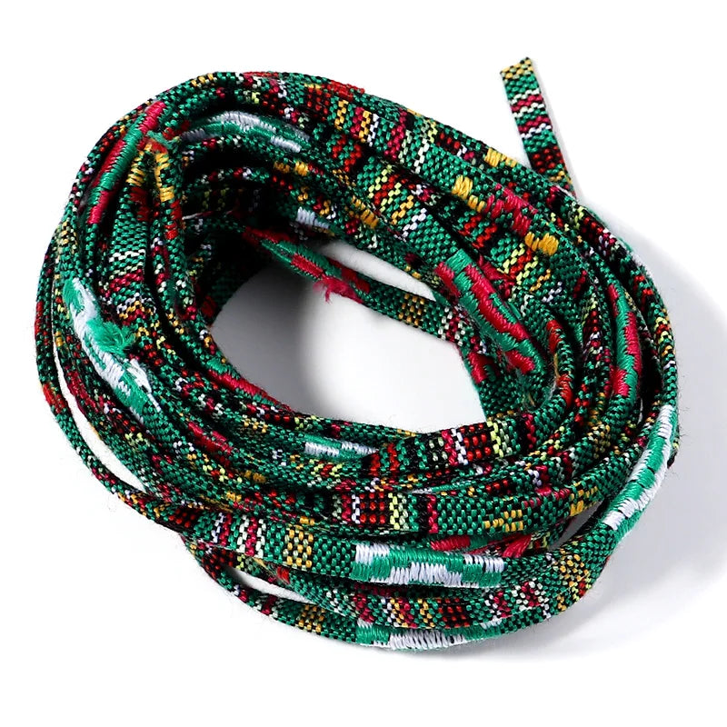 5 Yards 5mm Ethnic Woven Cotton Cord – Macrame & Bracelet Rope Craft Cord PLUSH green 5mm