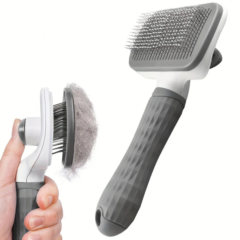 Easy Clean Pet Comb for Cats & Dogs – Deshedding Tool Pet Grooming Comb PLUSH