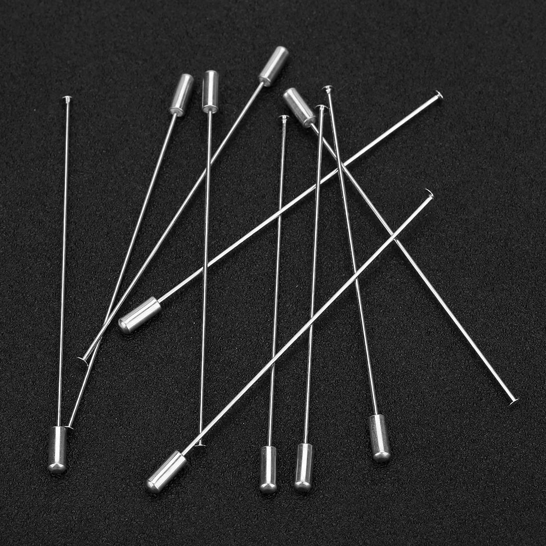 10pcs Rhodium Flat Head Pins 60-120mm – DIY Jewelry Making Jewelry Head Pins PLUSH
