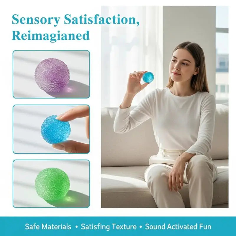 Sensory Squeeze Ball Fidget Toy – Crunchy Moldable Putty Fidget Squeeze Toy PLUSH
