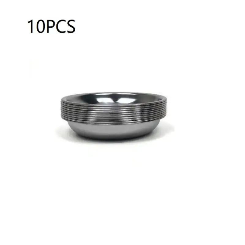 Stainless Steel Round Sauce Dishes 5/10pcs – BBQ & Picnic Sauce Dish Set PLUSH 10PCS