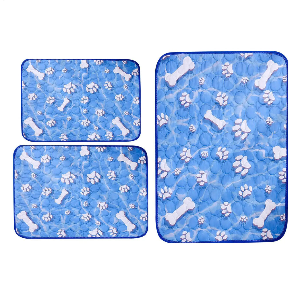 Dog & Cat Cooling Mat – Bone Pattern Ice Silk Pet Pad Pet Cooling Mat PLUSH