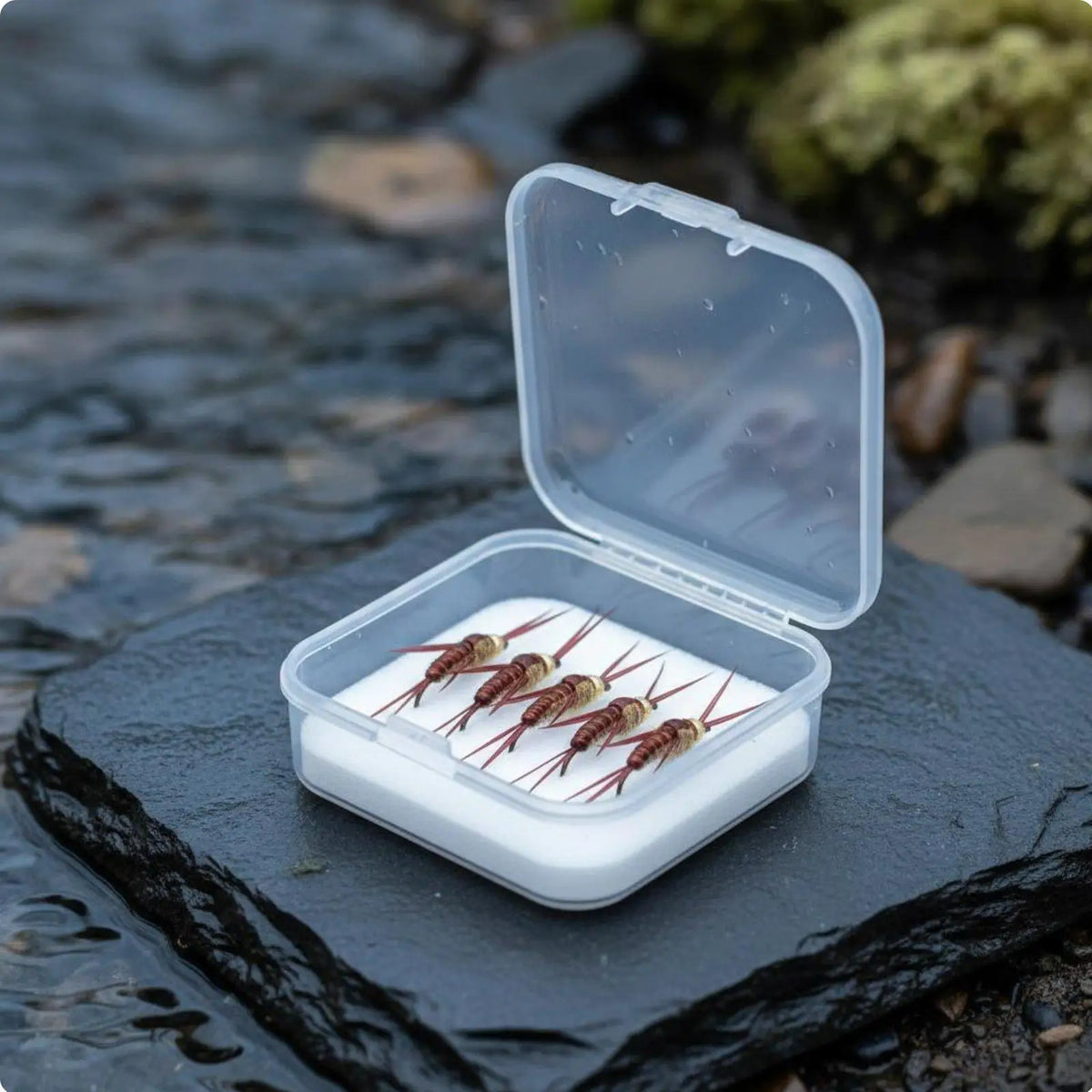 Stonefly Nymph Fly Lures 5pk – Bead Head Trout Hooks #12 Fly Fishing Lures PLUSH