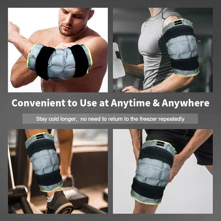 Hot & Cold Compress Knee Wrap – Gel Ice Pack Brace Support Knee Compress Wrap PLUSH