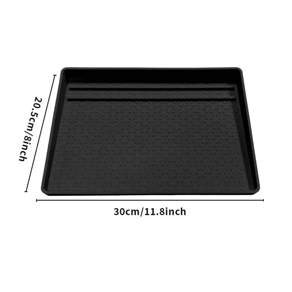 Silicone Toaster Mat & Coffee Tamper Pad | Non-Slip Crumb Tray Silicone Kitchen Mat PLUSH Black