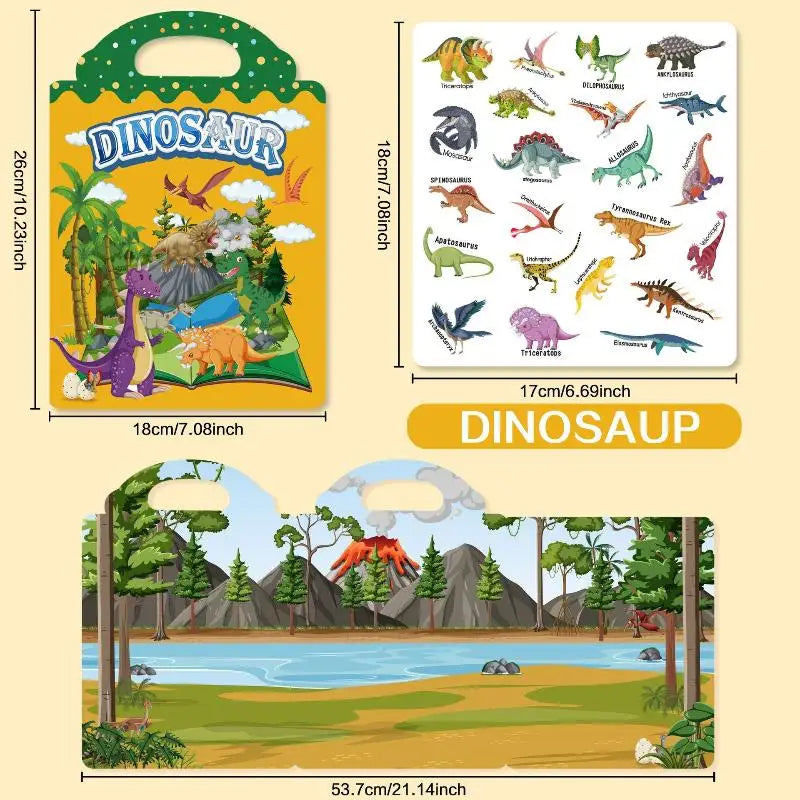 Jelly Sticker Book for Kids – Reusable Scene Puzzle Activity Kids Sticker Book PLUSH A2