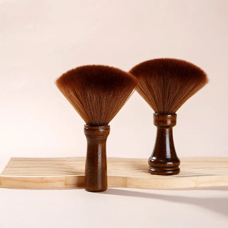 2Pcs Salon Neck Duster Brush – Soft Bristle Wood Handle Salon Neck Duster Brush PLUSH