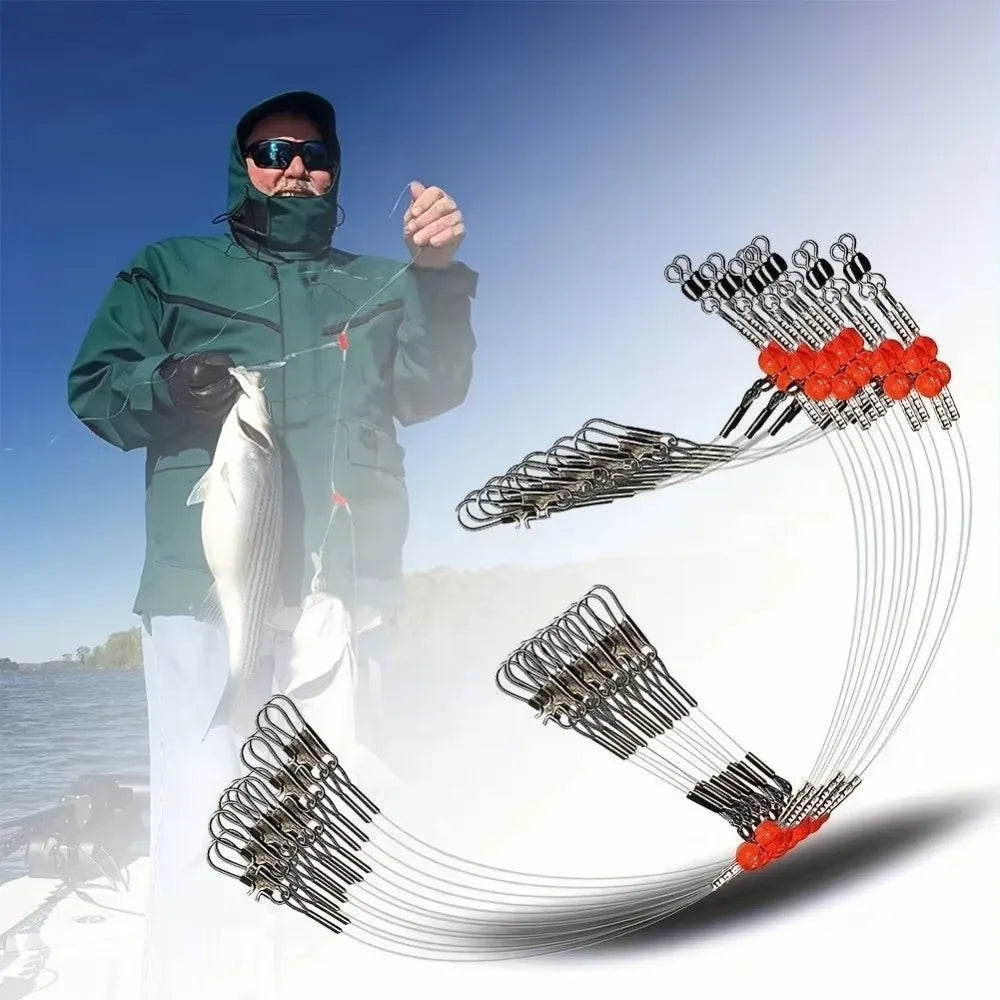 6pcs Pre-Made Fishing Leader Rigs – Abrasion-Resistant Nylon Fishing Leader Rigs PLUSH