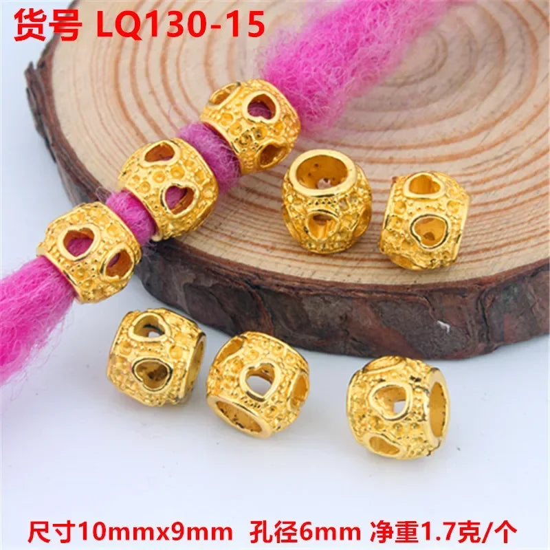 5pcs Viking Dreadlock Hair Braid Beads Cuffs Rings Gold Silver Hair Braid Cuffs PLUSH 5pcs LQ130-15