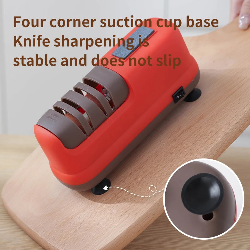 Electric Knife Sharpener – Automatic Multi-Function Kitchen Tool Electric Knife Sharpener PLUSH