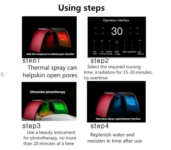 9-Color LED Photon Therapy Machine with Nano Mist – Facial Care LED Facial Device PLUSH