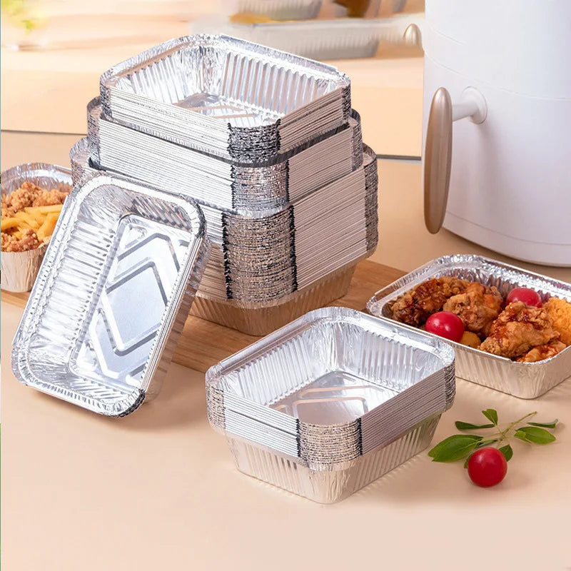 Disposable Aluminum Foil Tray Pans 1000ml – 20 or 50 Pack Disposable Baking Tray PLUSH