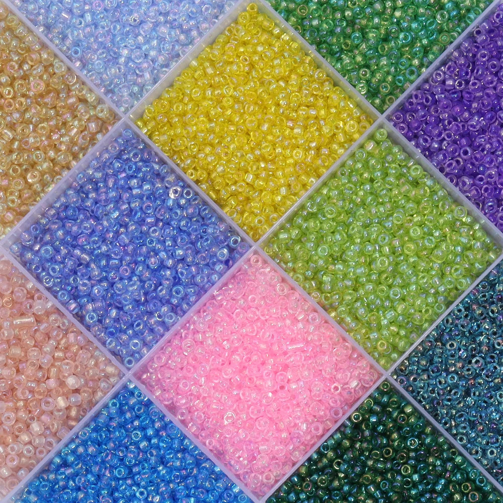 2mm AB Glass Rice & Czech Crystal Seed Beads 10/50g – DIY Jewelry Glass Seed Beads PLUSH