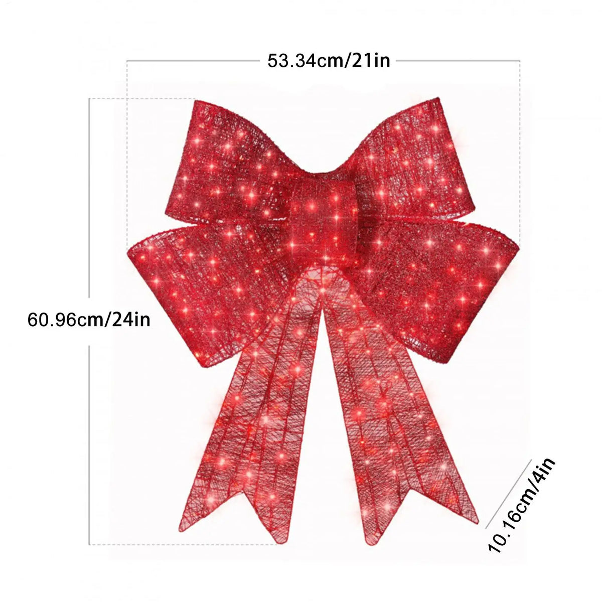 Red Christmas Ribbon Bow Decoration – 60cm Fabric Wreath Bow Christmas Bow Decoration PLUSH