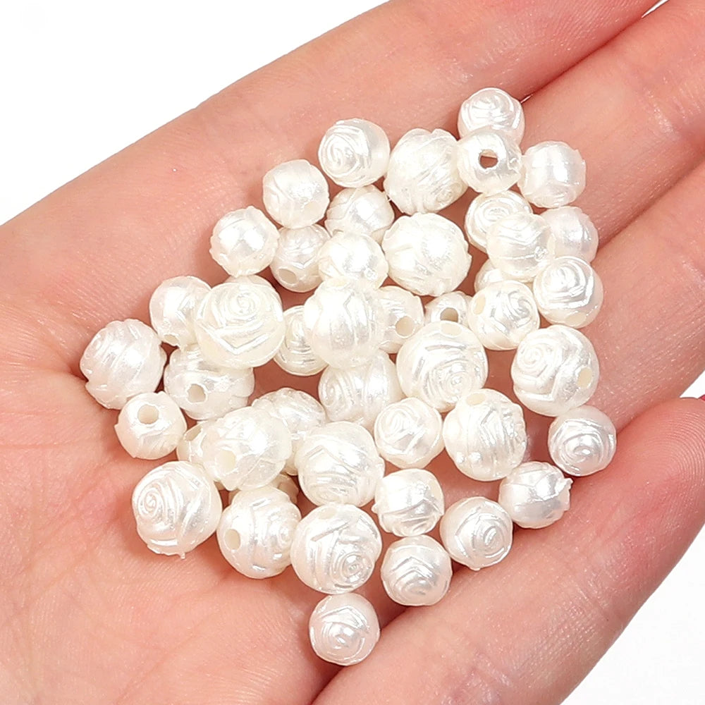 200-300pcs Rose Pearl Spacer Beads 6/8mm – DIY Jewelry Making Pearl Spacer Beads PLUSH