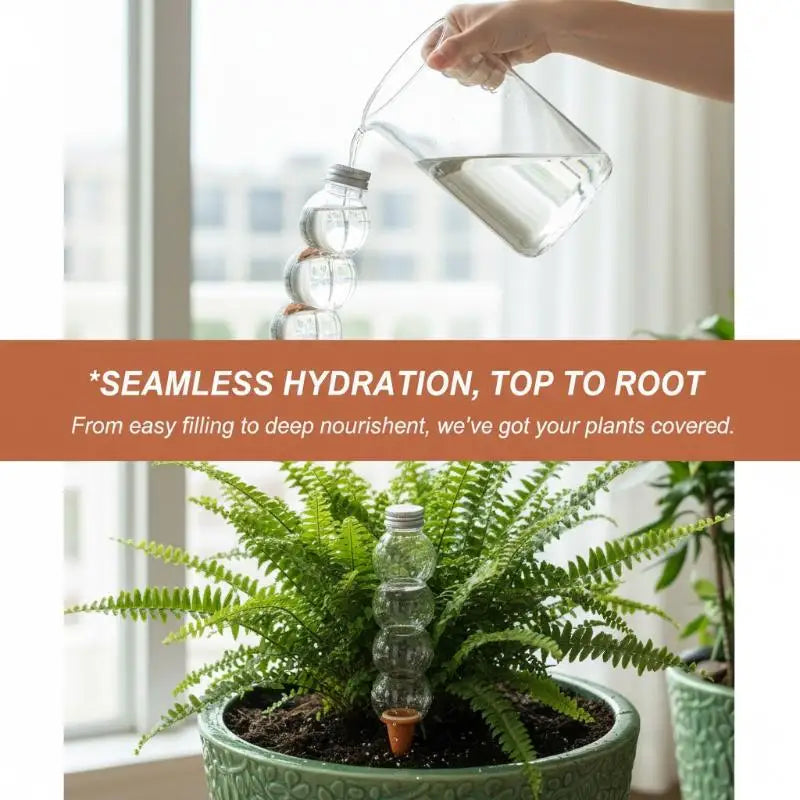 Automatic Self-Watering Plant Stake – 500ml Drip Irrigator Plant Watering Stake PLUSH