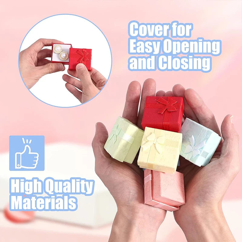 Multicolor Jewelry Gift Boxes with Bowknot 12/24 Pack Jewelry Gift Box PLUSH