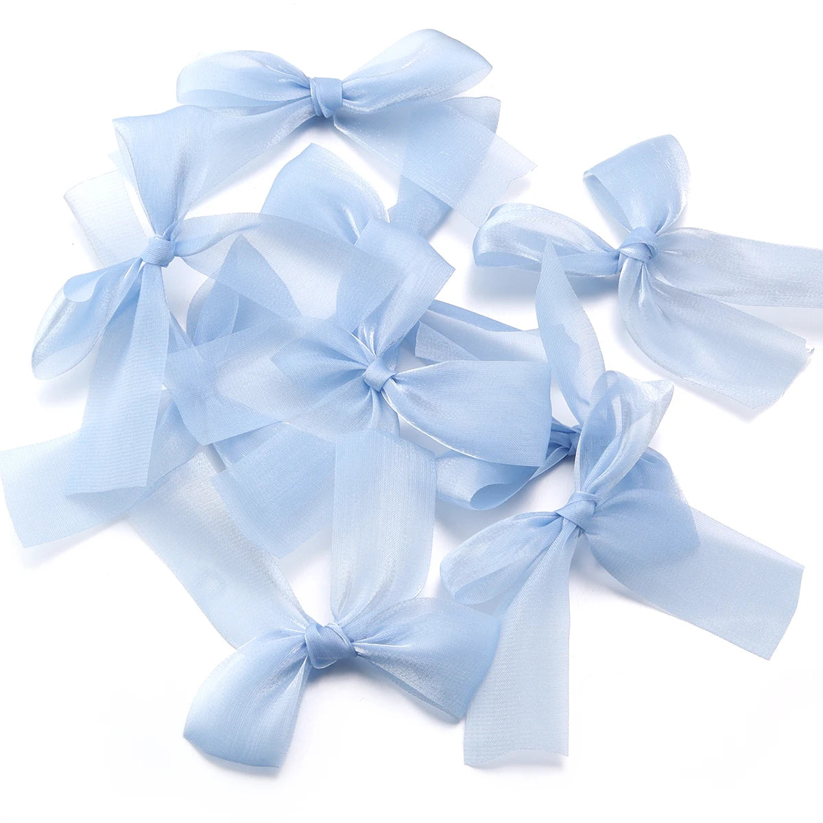 5pcs Satin Ribbon Bows 7x8cm – Multicolor Bowknot Craft Décor Craft Ribbon Bows PLUSH Blue 7cmx8cm