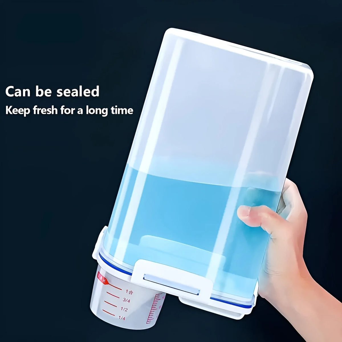 Pet Food Storage Container with Measuring Cup – Sealed Jar Pet Food Container PLUSH