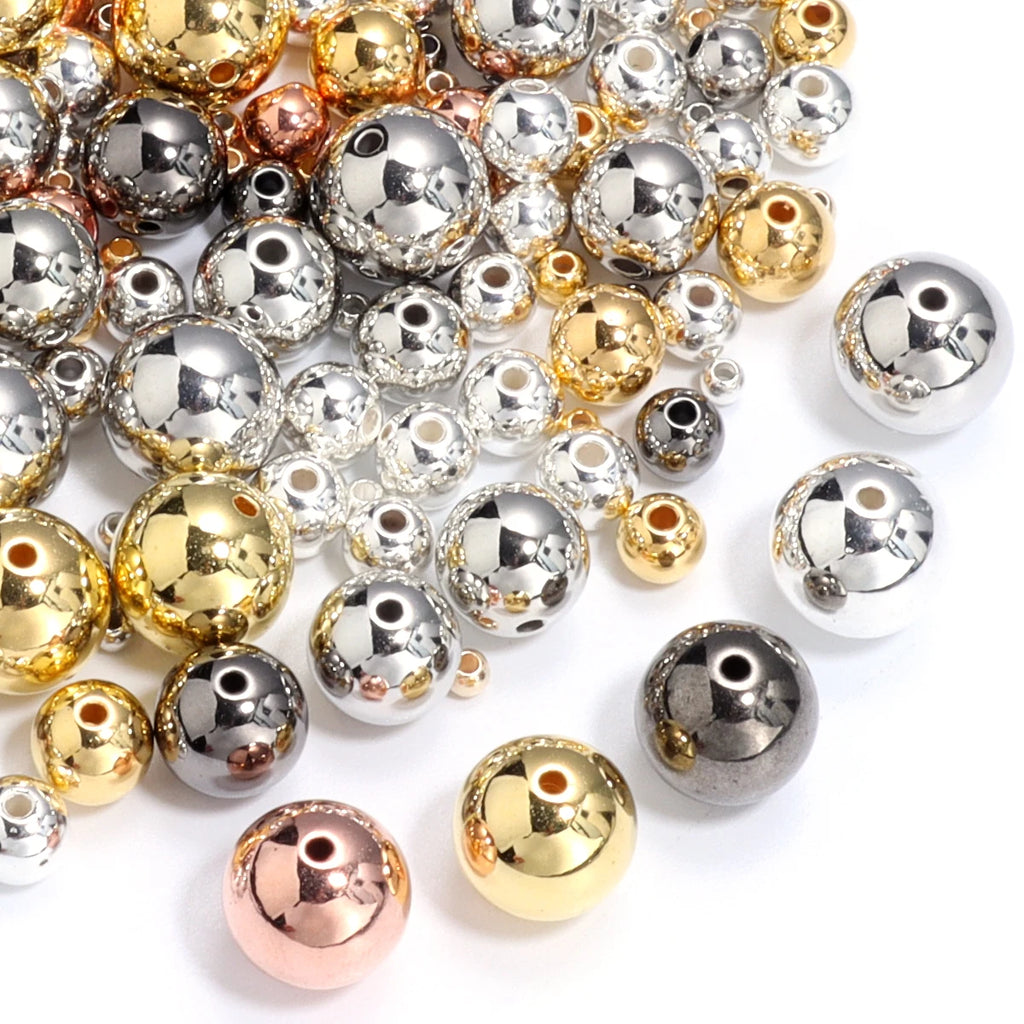 Rhodium CCB Round Spacer Beads 3–14mm | DIY Jewelry Making DIY Spacer Beads PLUSH