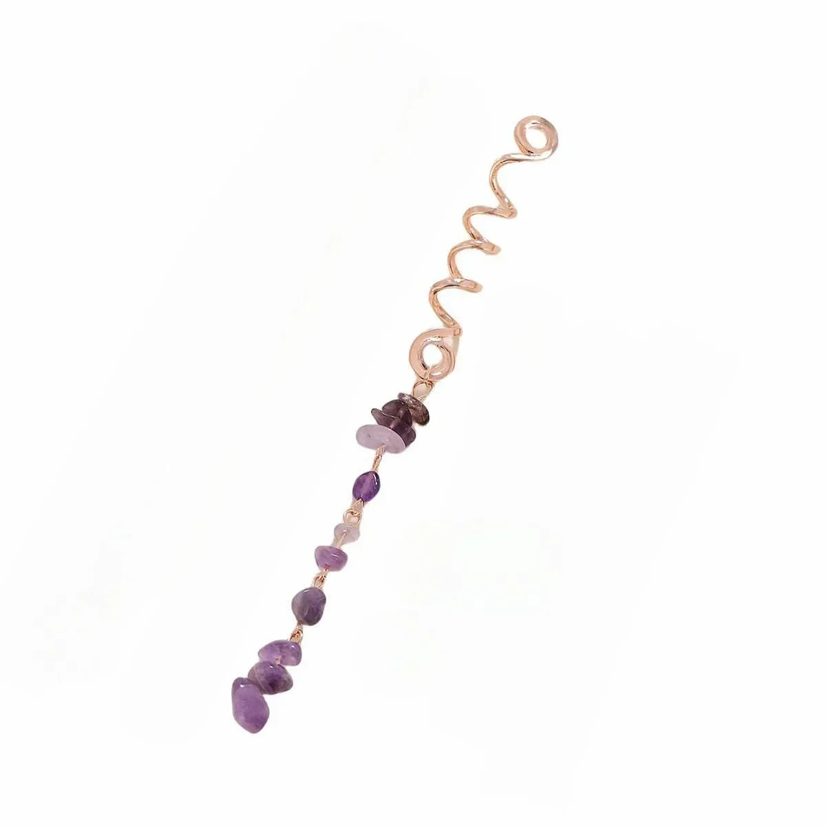 Crystal Stone Hair Beads Spiral Braid Charms Barrettes Set Hair Bead Charms PLUSH