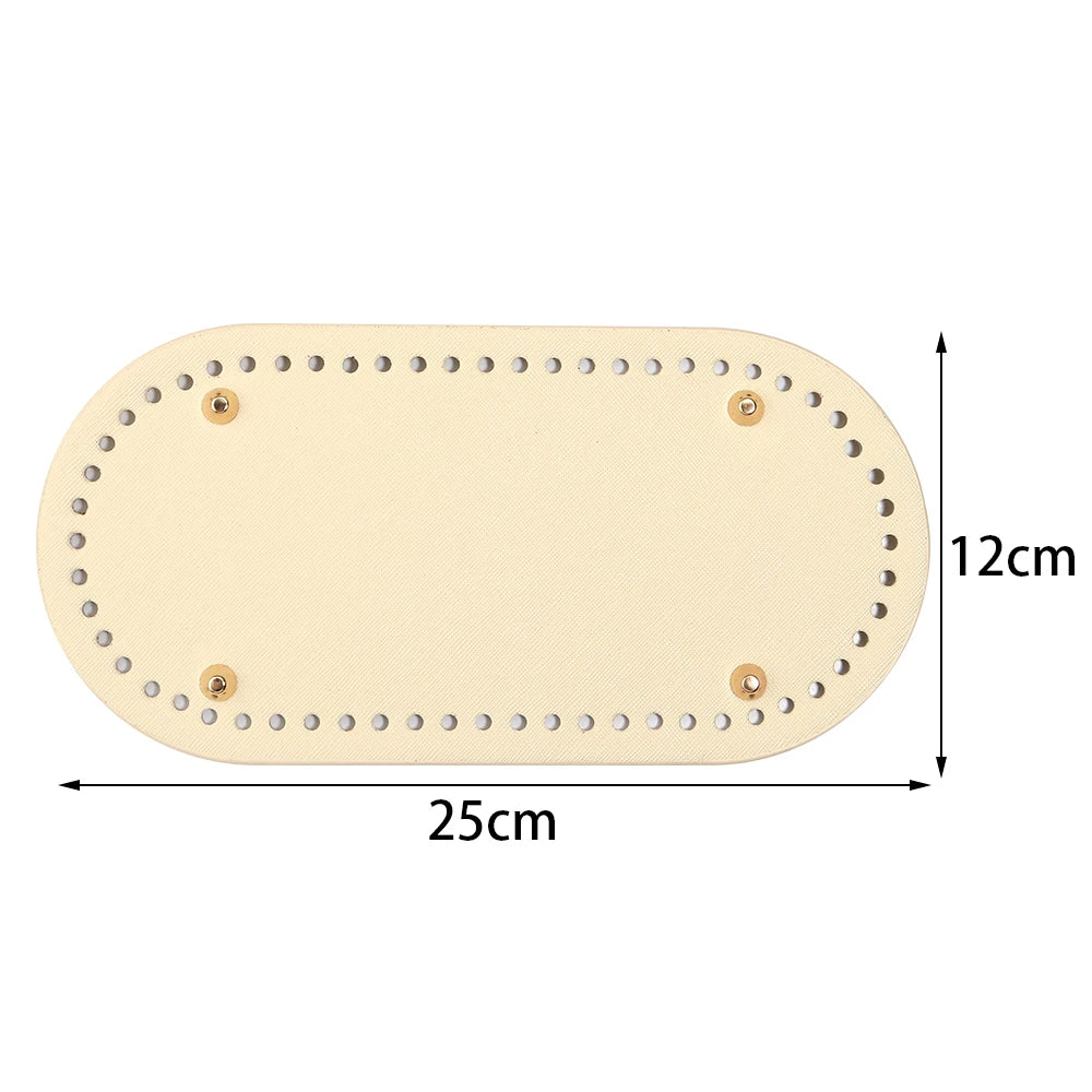 PU Leather Bag Base with Rivets – DIY Handbag Bottom Pad Bag Making Accessory PLUSH apricot 12X25cm