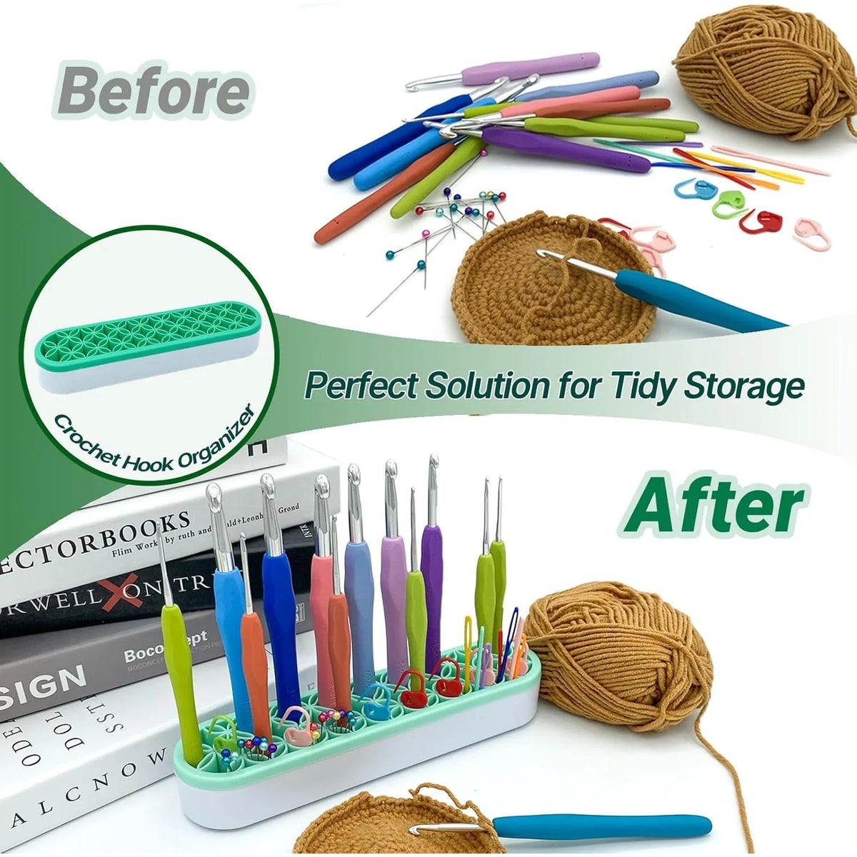Silicone Crochet Hook & Makeup Brush Holder Organizer Silicone Tool Organizer PLUSH