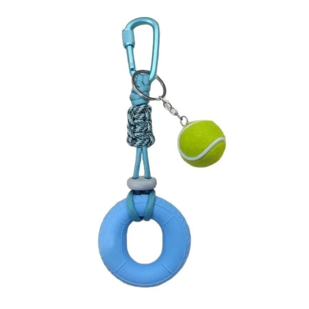 Tennis Fidget Keychain Grip Strength Trainer Squeeze Ring Fidget Keychain PLUSH Blue