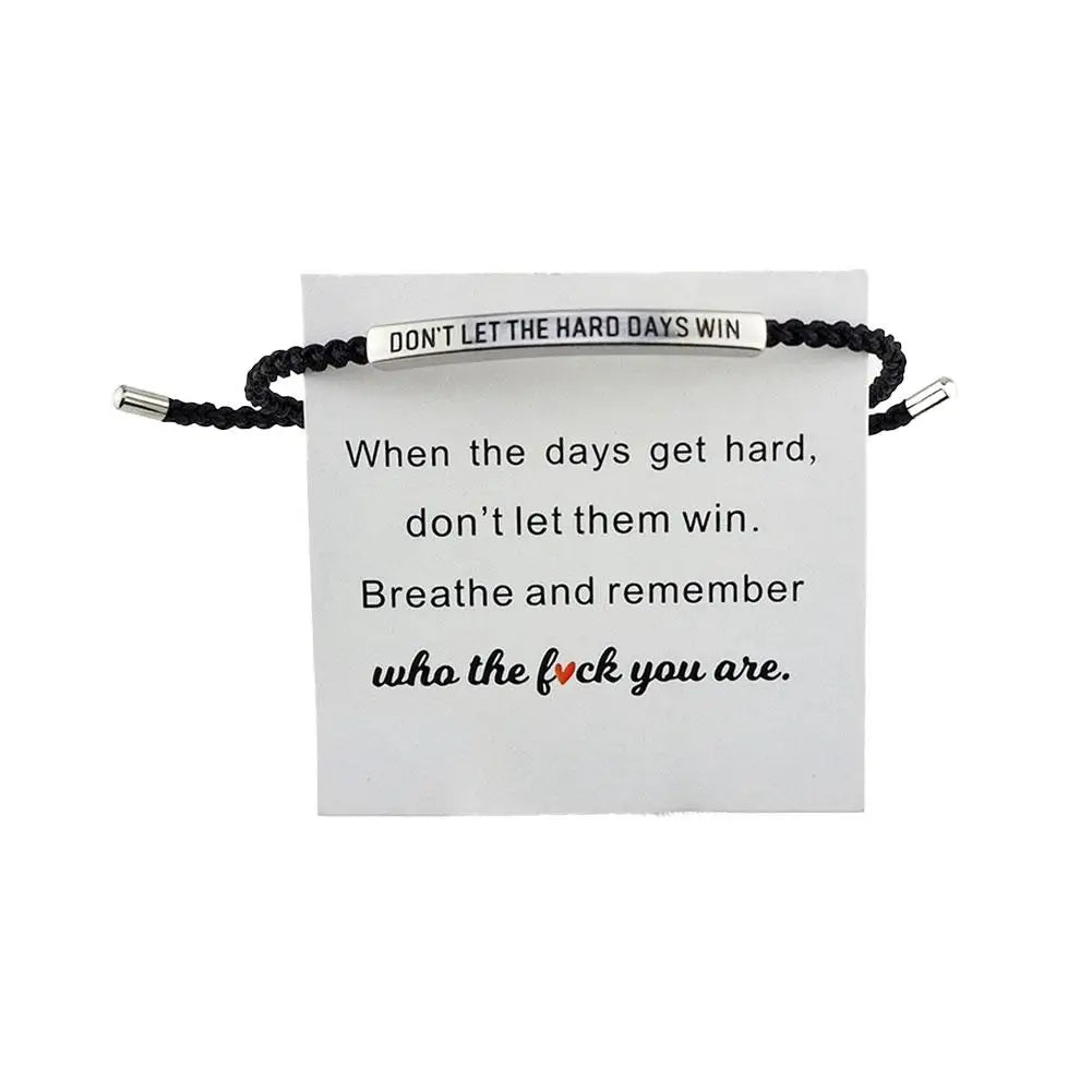 Engraved Titanium Steel Adjustable Hand-Woven Bracelet Woven Engraved Bracelet PLUSH M