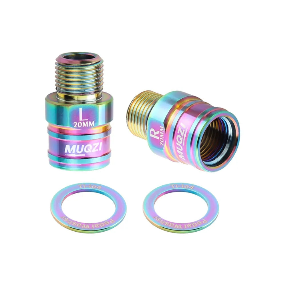 Titanium Alloy Bicycle Pedal Extenders 20mm 9/16" – 1 Pair Bicycle Pedal Extender PLUSH Colorful