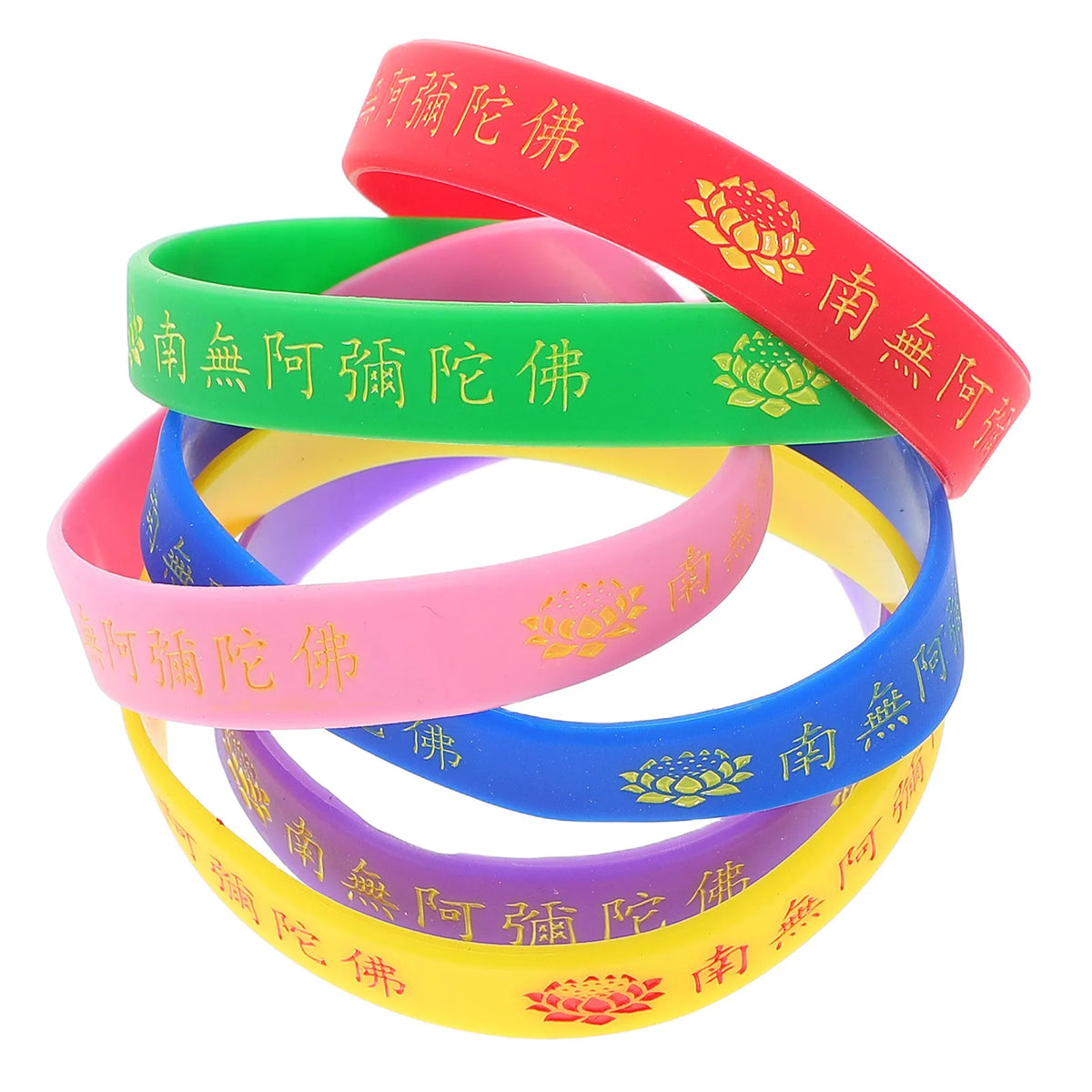 6pcs Amitabha Silicone Blessing Wristbands | Spiritual Bracelets Silicone Wristbands PLUSH Default Title