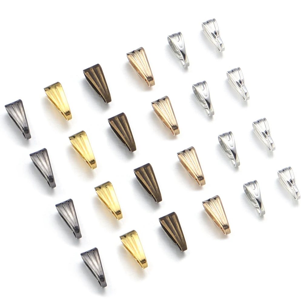 200pcs Iron Pinch Bail Pendant Clips – DIY Jewelry Clasps Jewelry Findings Clasps PLUSH