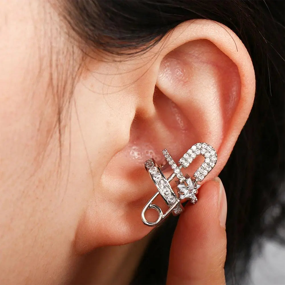 Zircon Ear Cuff Clip – Geometric Korean Style Women's Jewelry Ear Cuff Clip PLUSH