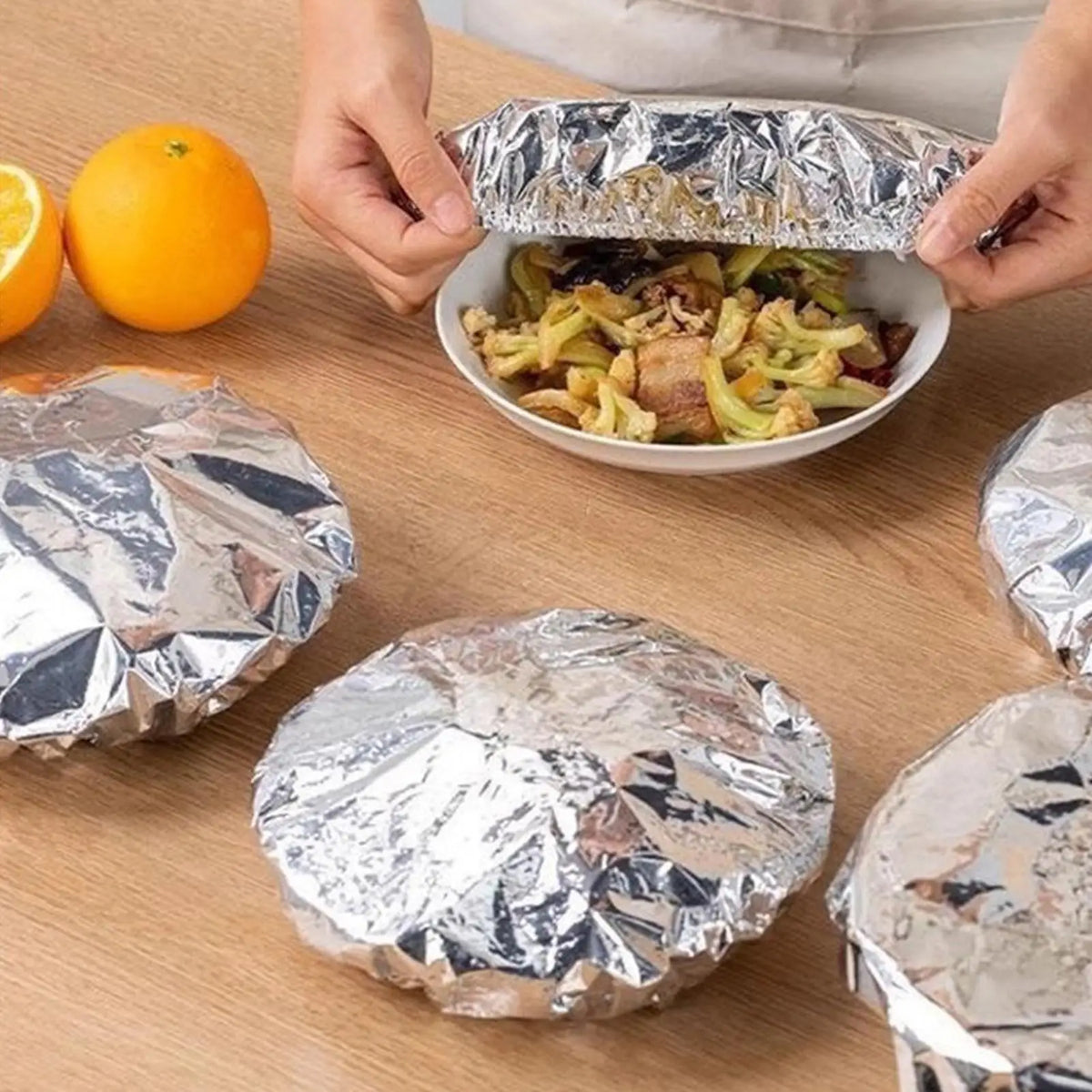 30-Pack Reusable Aluminum Foil Food Covers – Insulation Lids Food Insulation Covers PLUSH