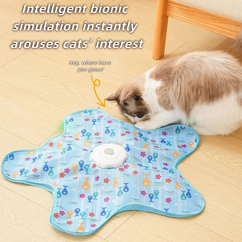 Interactive Hide & Seek Cat Toy – Motion Feather Kitten Teaser Interactive Cat Toy PLUSH