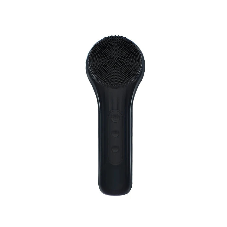 Ultrasonic Silicone Facial Cleansing Brush | Magnetic Charging Facial Cleansing Brush PLUSH black