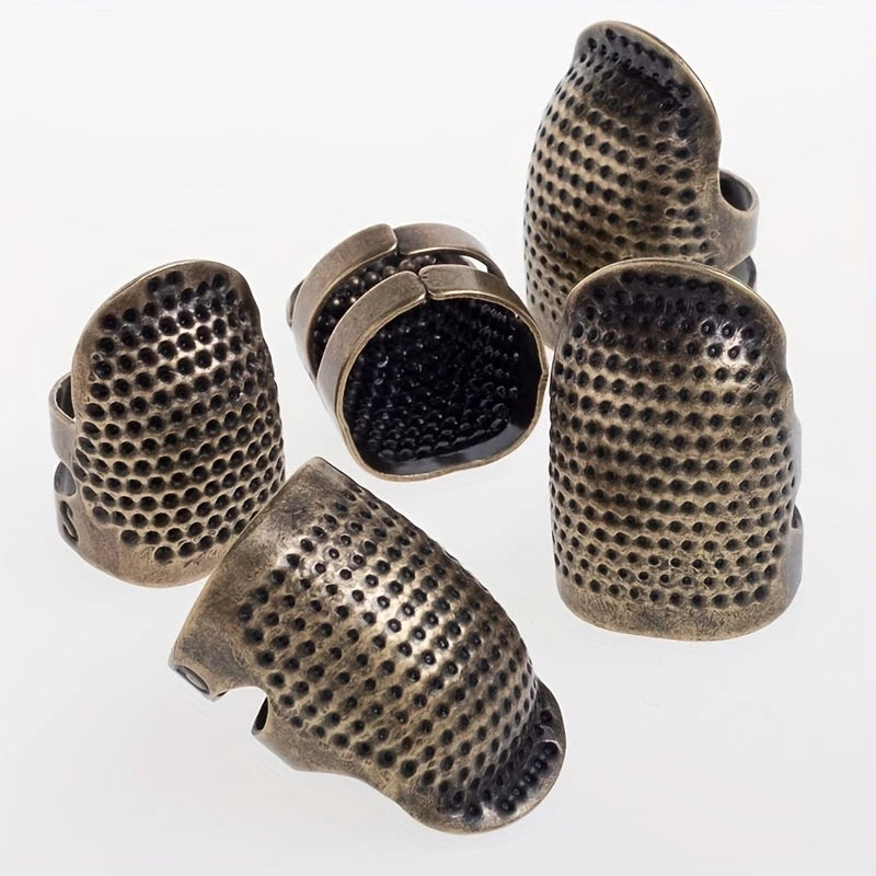 Retro Adjustable Thimble Finger Protectors for Hand Sewing – 2pcs Sewing Thimble PLUSH