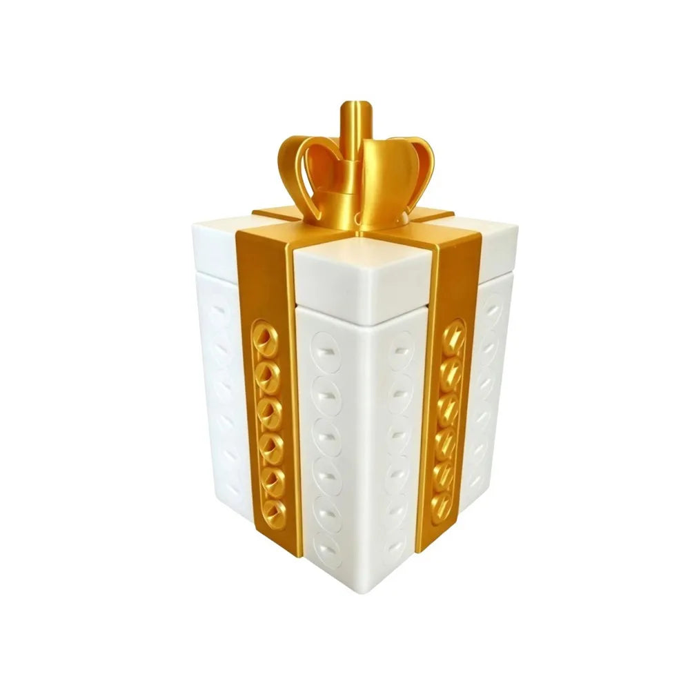 Funny Prank Screw Box – Detachable Twist Gift Container Prank Gift Box PLUSH Gold White