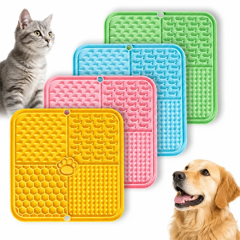 Slow Feeder Lick Mat Dogs & Cats – Food Grade Silicone Slow Feeder Lick Mat PLUSH