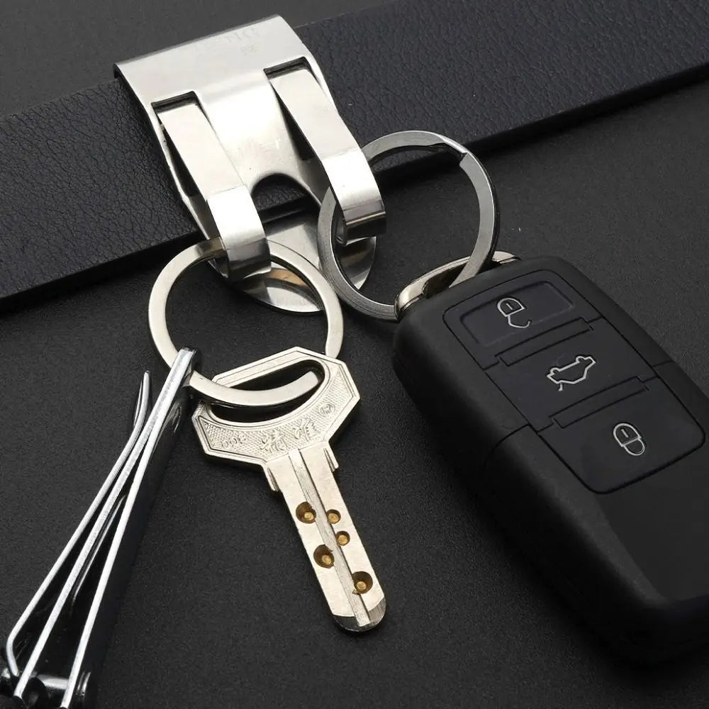Stainless Steel Quick Release Belt Keychain Clip & Key Ring Belt Key Clip PLUSH