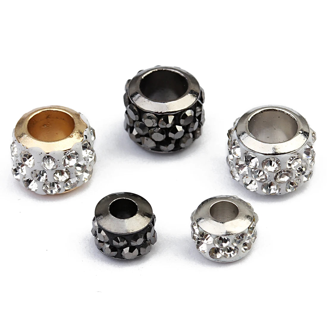 20pcs Shambhala Rhinestone Crystal Beads – Big Hole DIY Jewelry Crystal Spacer Beads PLUSH